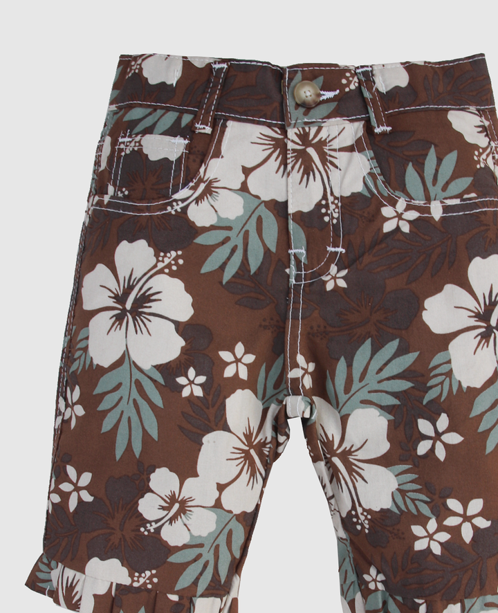 Brown Printed Shorts