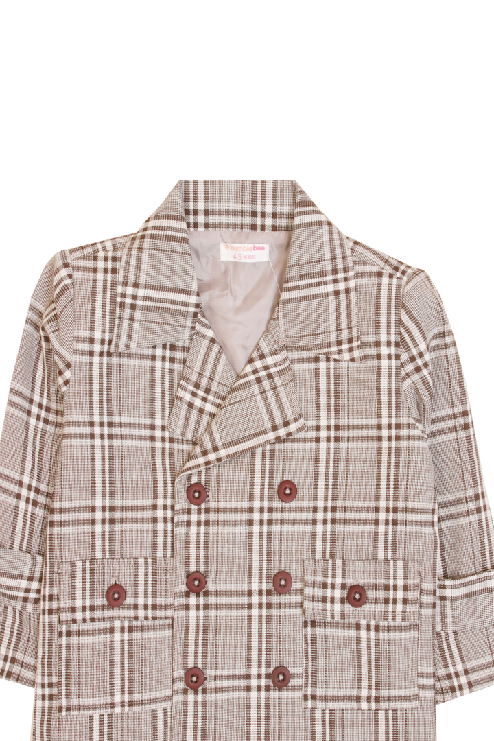 Brown Check Tweed Coat