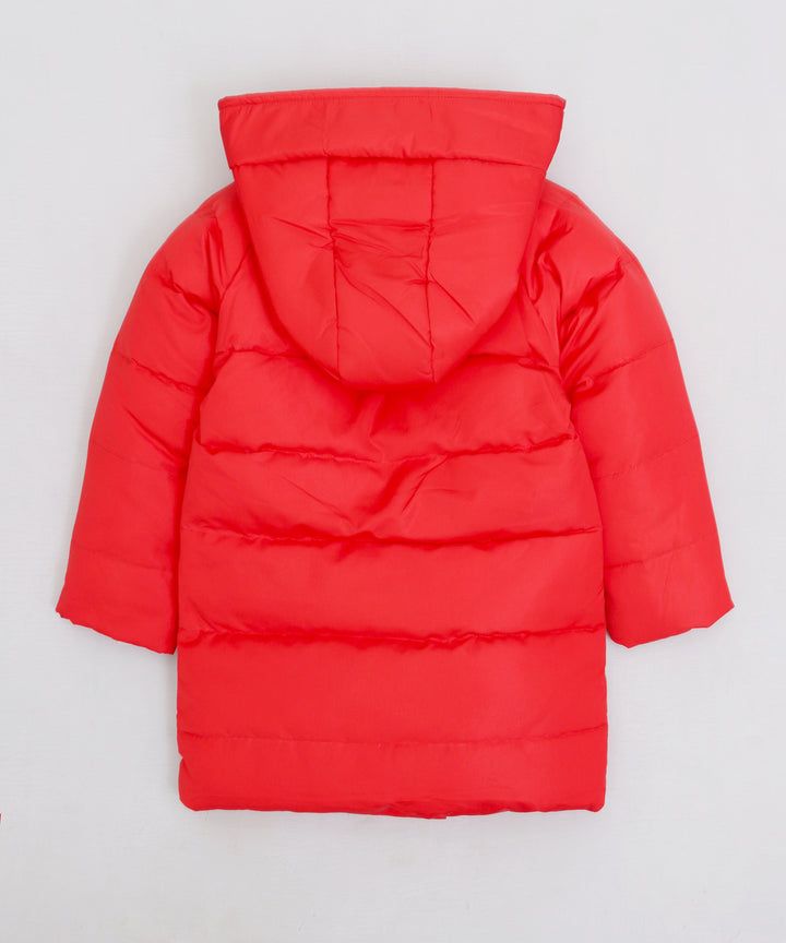 Red Puffer Hooded Jacket