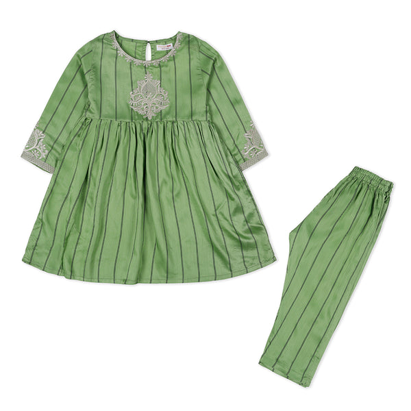 Green Lining Dress Set