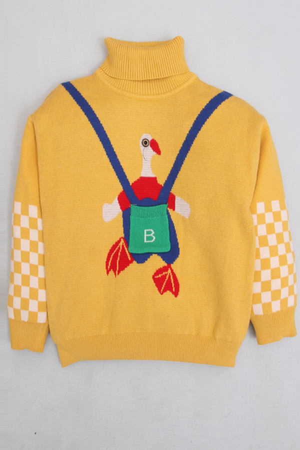 Yellow High Neck Sweater
