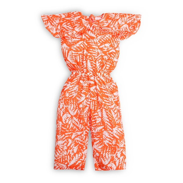 Orange Printed Jumpsuit
