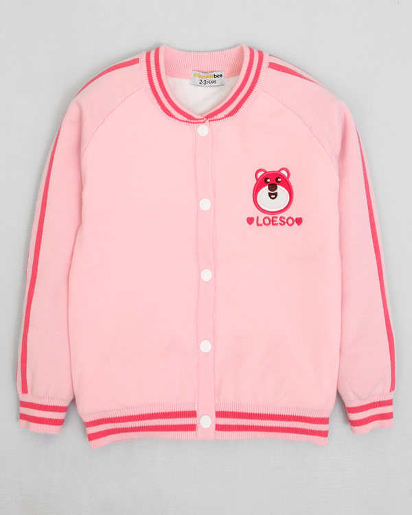 Graphic Crew Neck Pink Sweater