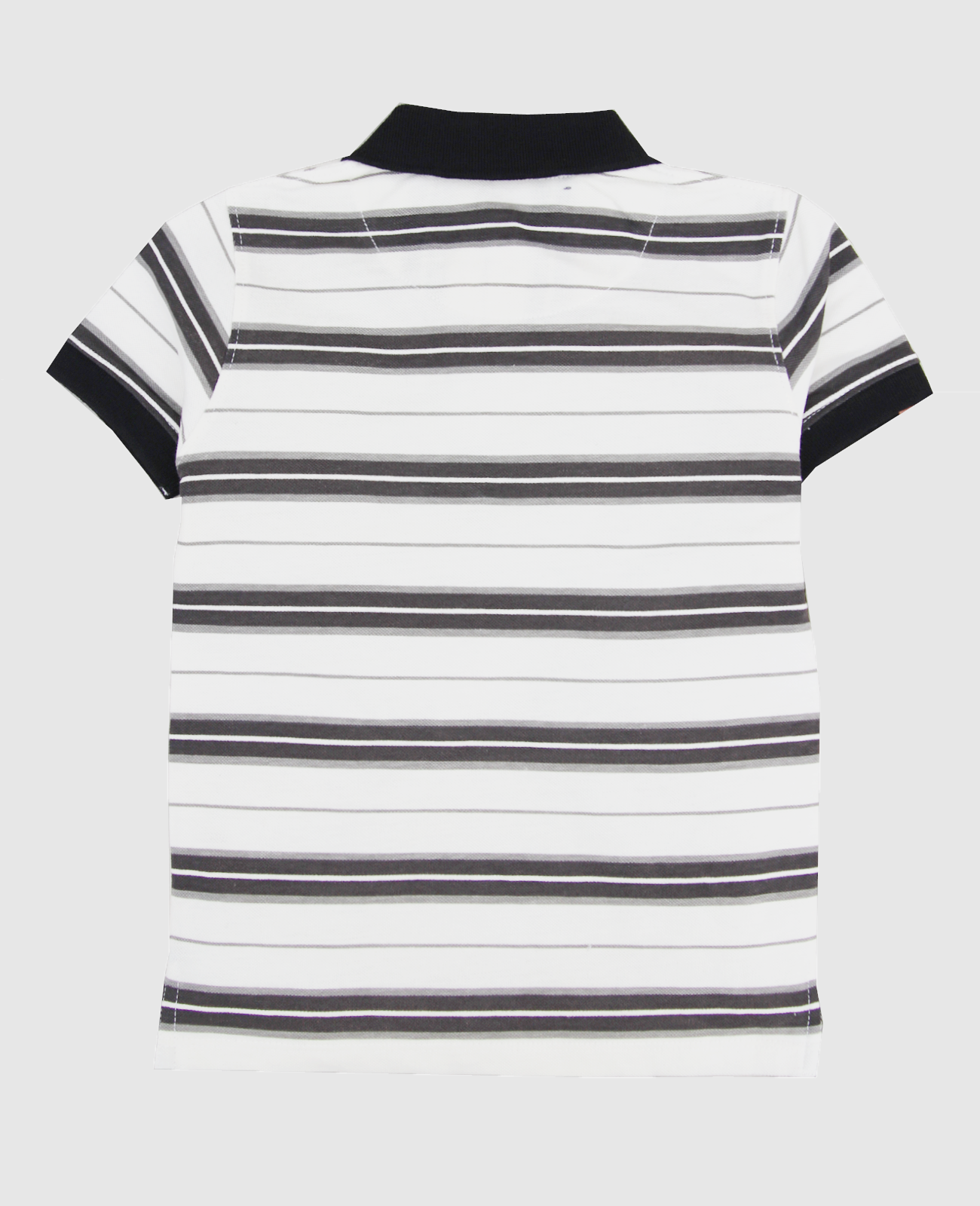 White & Black Striped Polo