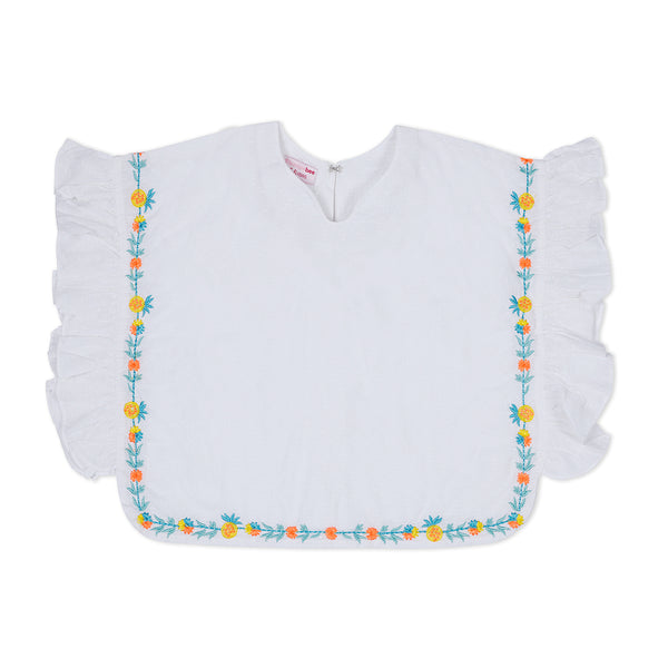 Bat Sleeves Embroidered Top