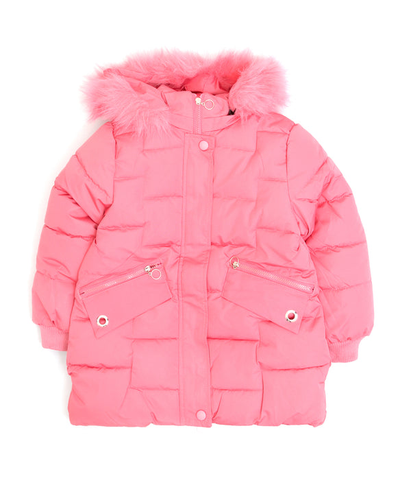 B Pink Puffer Hooded Jacket