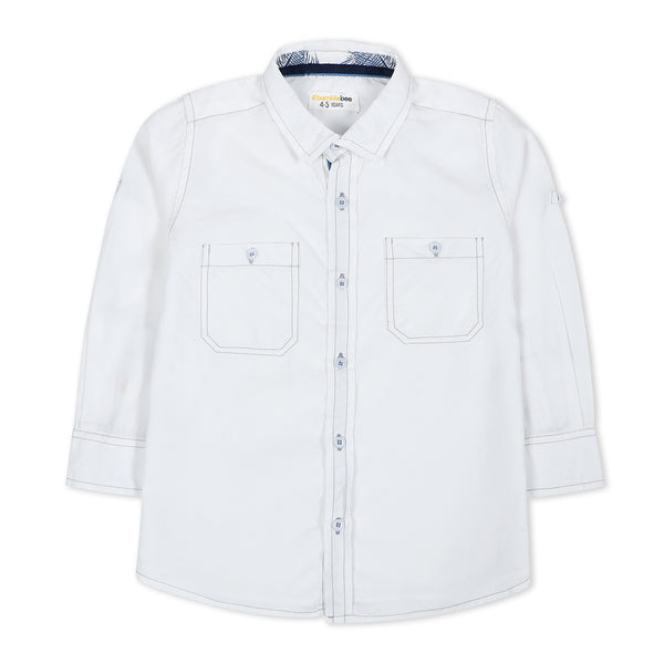 Solid White Casual  Shirt