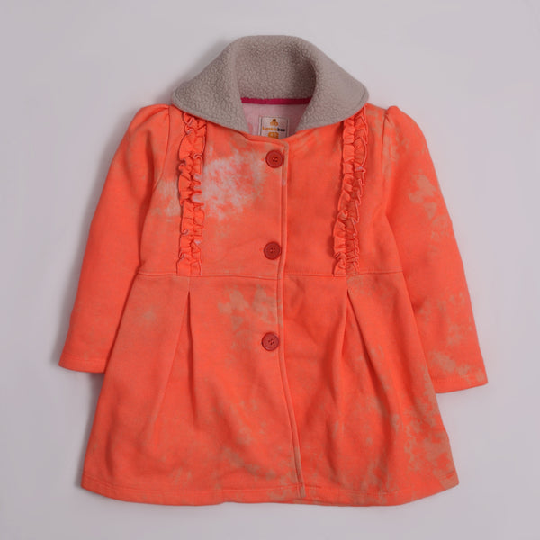 Orange Hooded Fleece Coat